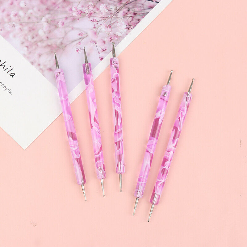 5Pcs Nail Dotting Pen Marbleizing 2-ends DIY Decoration Manicure Nail Art ToFCA
