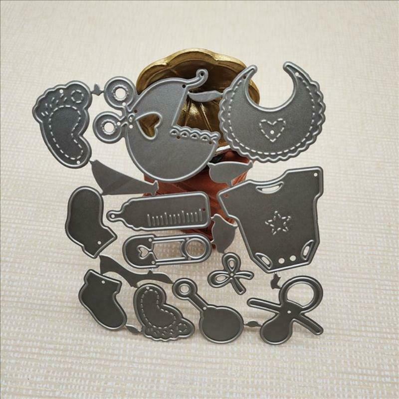 Baby Bottle Bib Metal Cutting Dies Stencil DIY Scrapbooking Album Paper Template