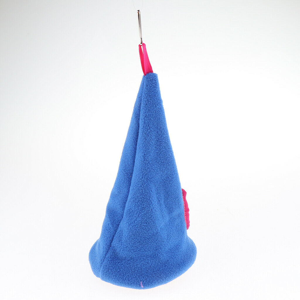 Peaked Flannelette Hammock Sleeping Bag for Small Animals Dark-blue