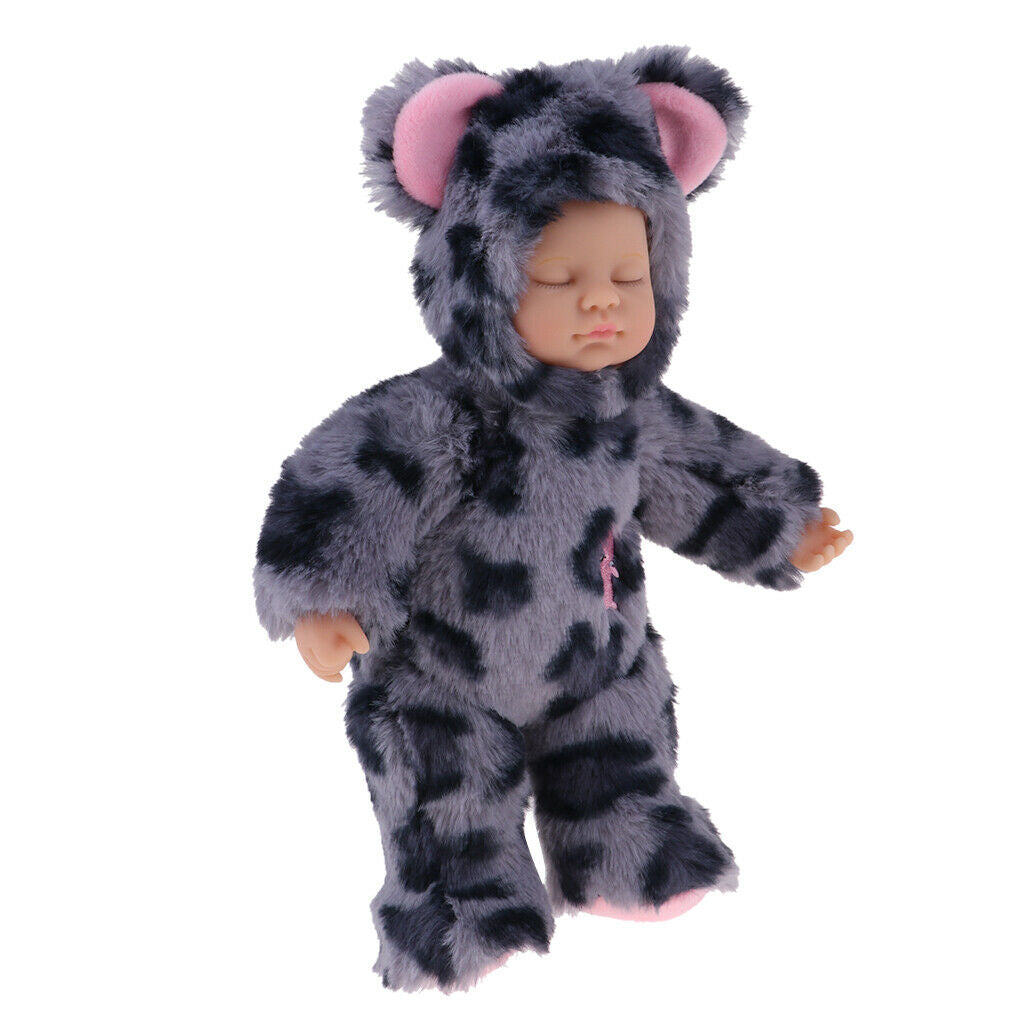 Leopard Printed Plush Stuffed Toys Sleeping Baby