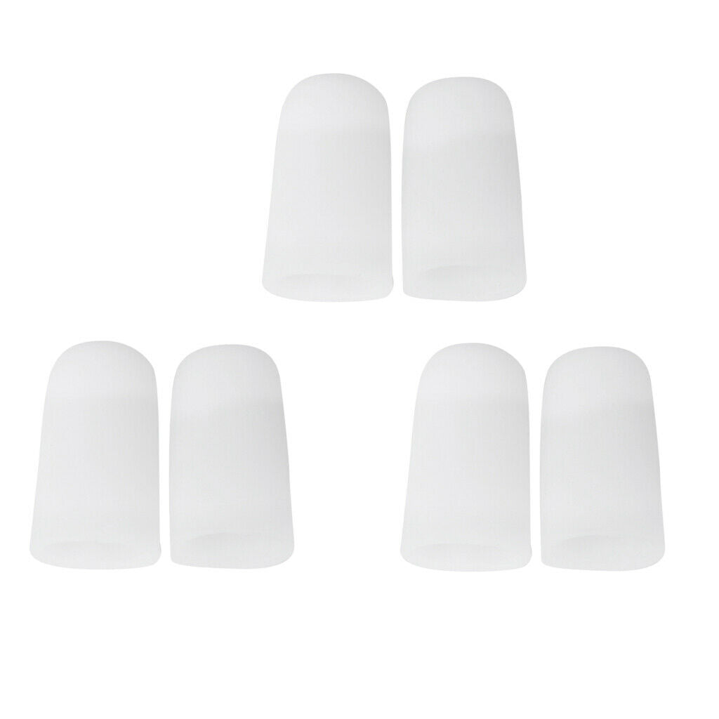 3 Pair Soft Toe Caps Protectors Pads Covers for Corns Callus Blisters White