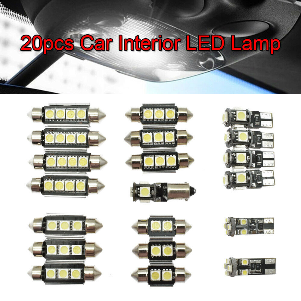 20pcs White Car Interior Lamp LED Light Kit For Audi A4 S4 B8 Avant 2009-2015