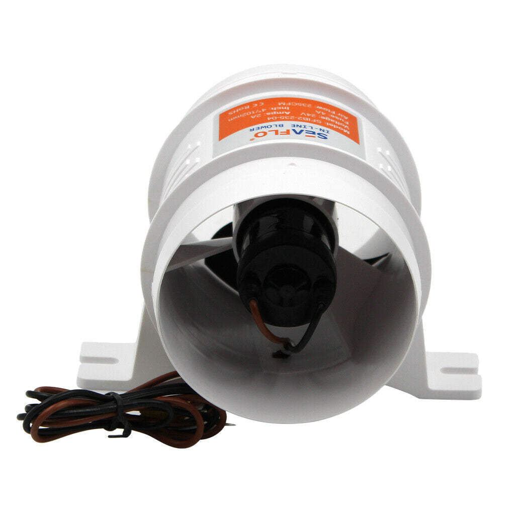 4" In-Line Marine Bilge Blower Fan 12V 235CFM Motorhome Caravan Ventilation