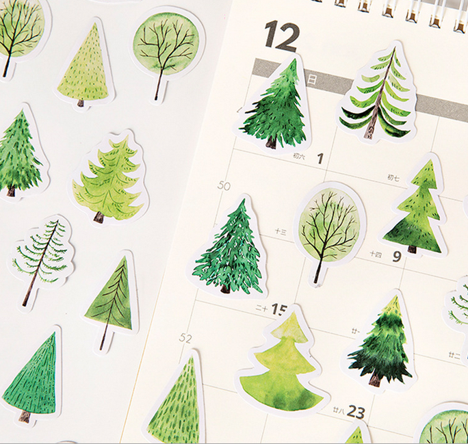 45pcs/pack Green forest Series Stickers sheet Craft Decoration Scrapbooking
