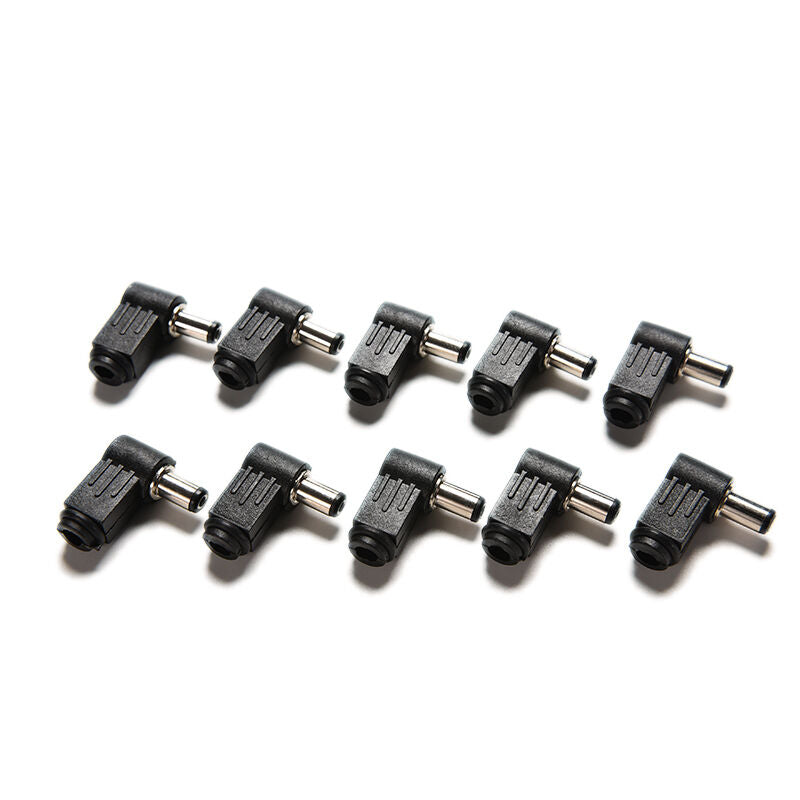 10x Right Angle 2.1x5.5mm 2.1mm DC Power Male Plug Soldering Connector Bla.l8