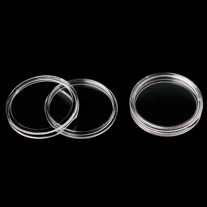 100 Coin Holder Capsules 27mm Round Box Plastic collectibles Storage Organizer