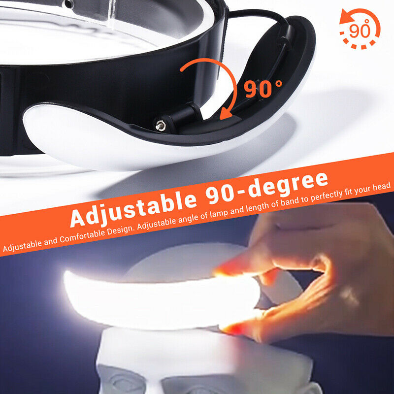 LED Headlamp USB Rechargeable Flashlight Outdoor Portable Work Fishing Headlight