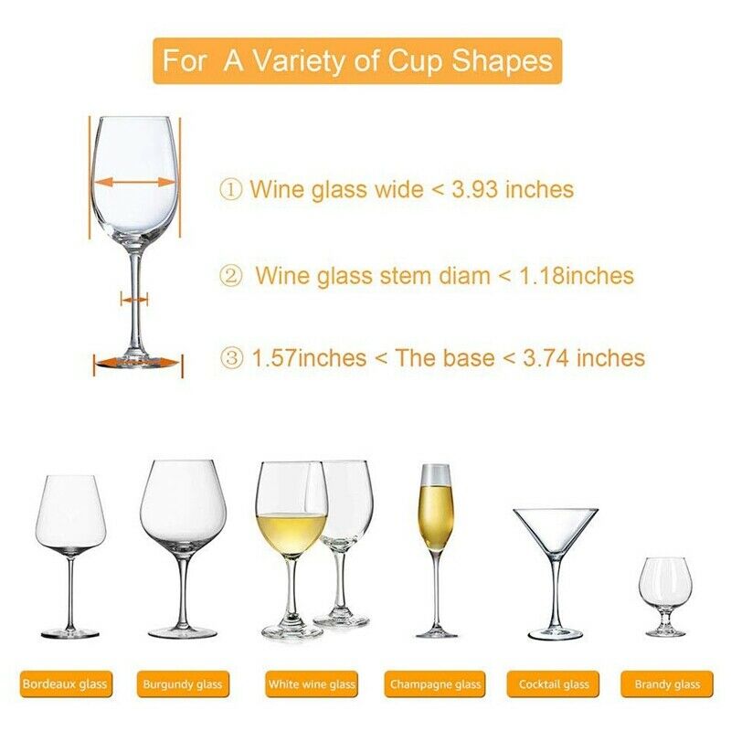 Black Wine Glass Rack Holder Metal Under Cabinet Stemware Wine Glasses StorageK1