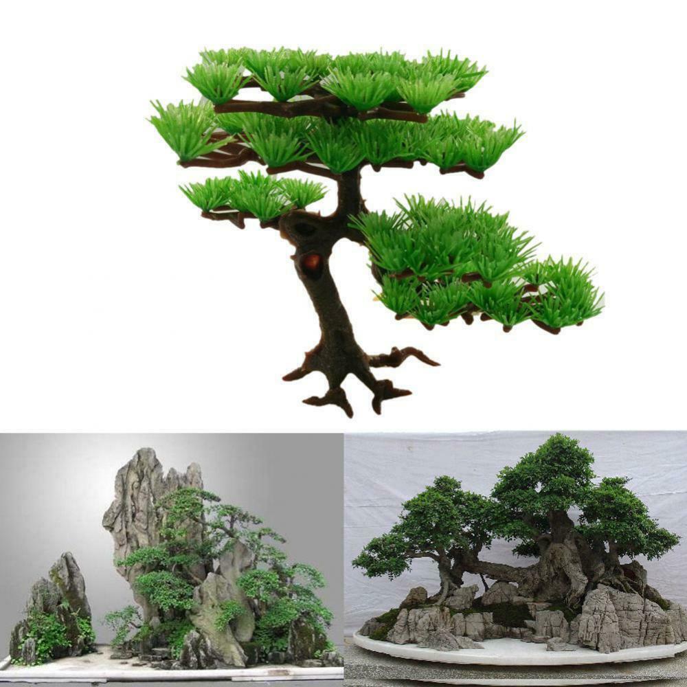 Aquarium Artificial Plastic Plant Pine Tree Fish Tank Decoration--No Base