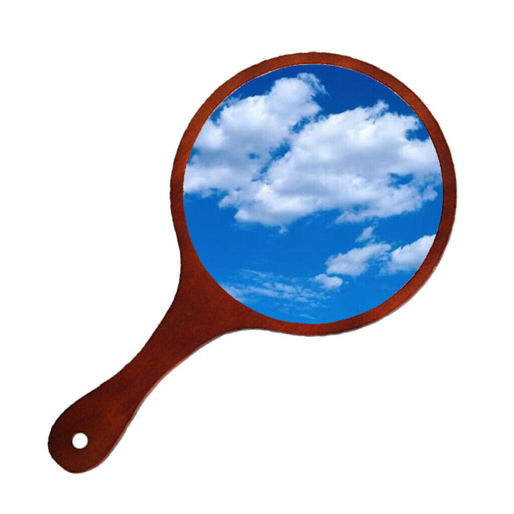 2 Pcs Durable Wooden Hand Held Mirror For Women Makeup Tattoo Beauty Tools