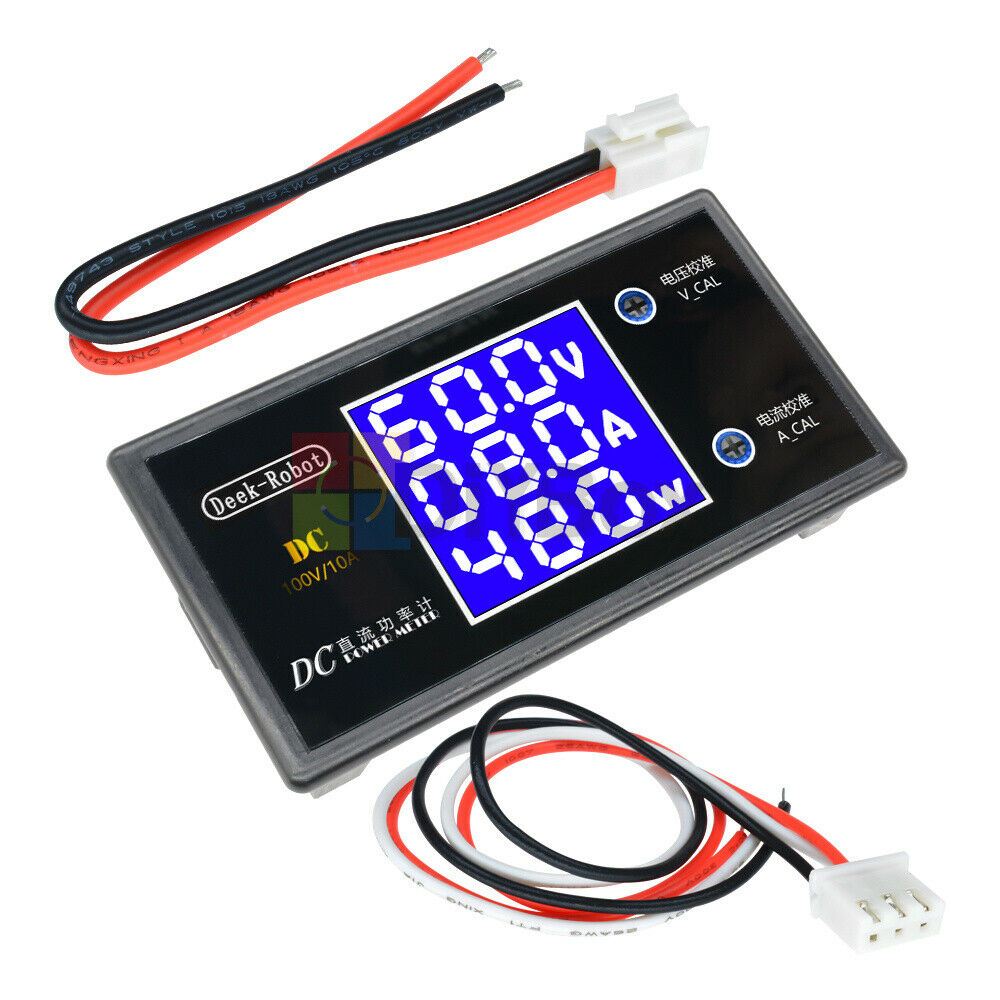DC 100V 10A 1000W LCD Digital Voltmeter Ammeter Voltage Current Volt Power Meter