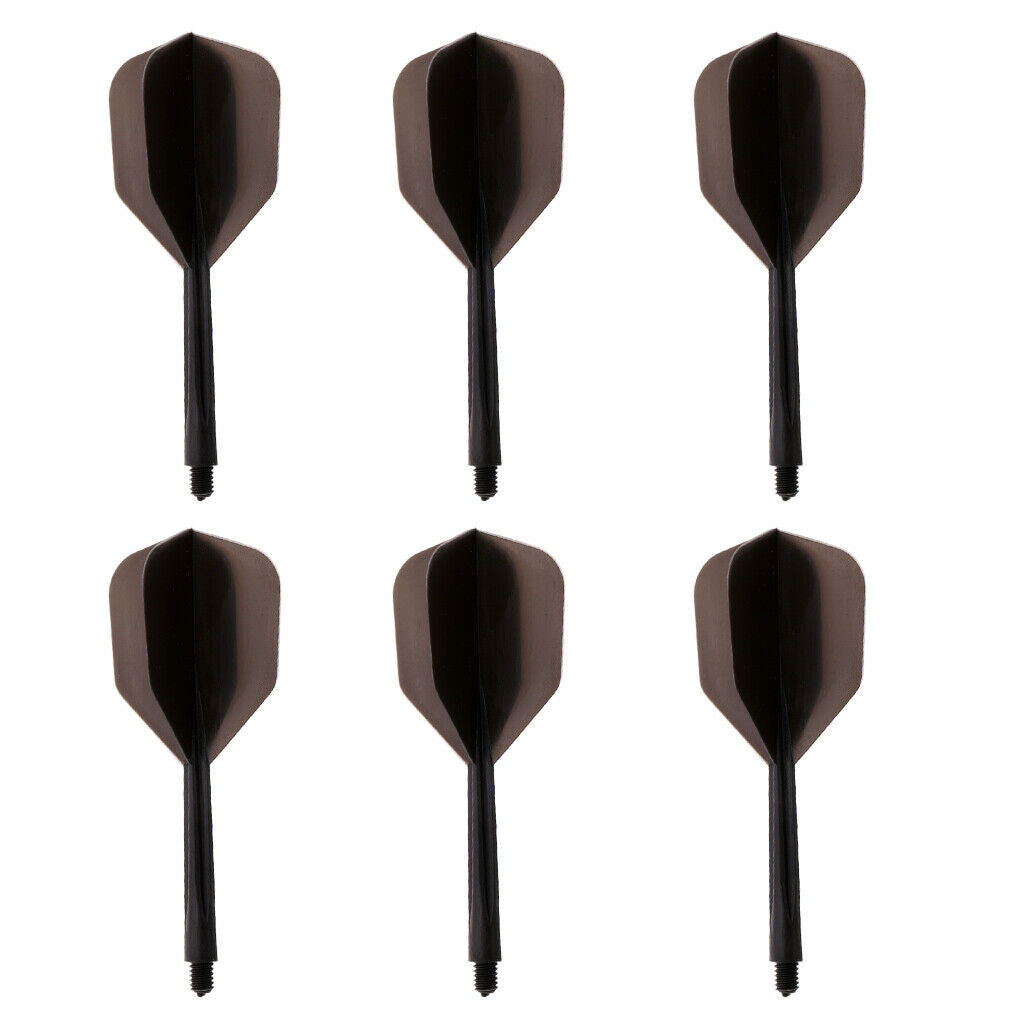 4X Durable Dart Shafts w/ Dart Flights Connection Replacement Accessories Black