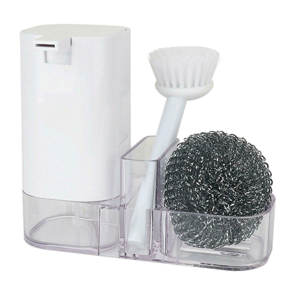 Detergent Bottle Bathroom Brush Washing Sponge Brush Organizer Rack Sink