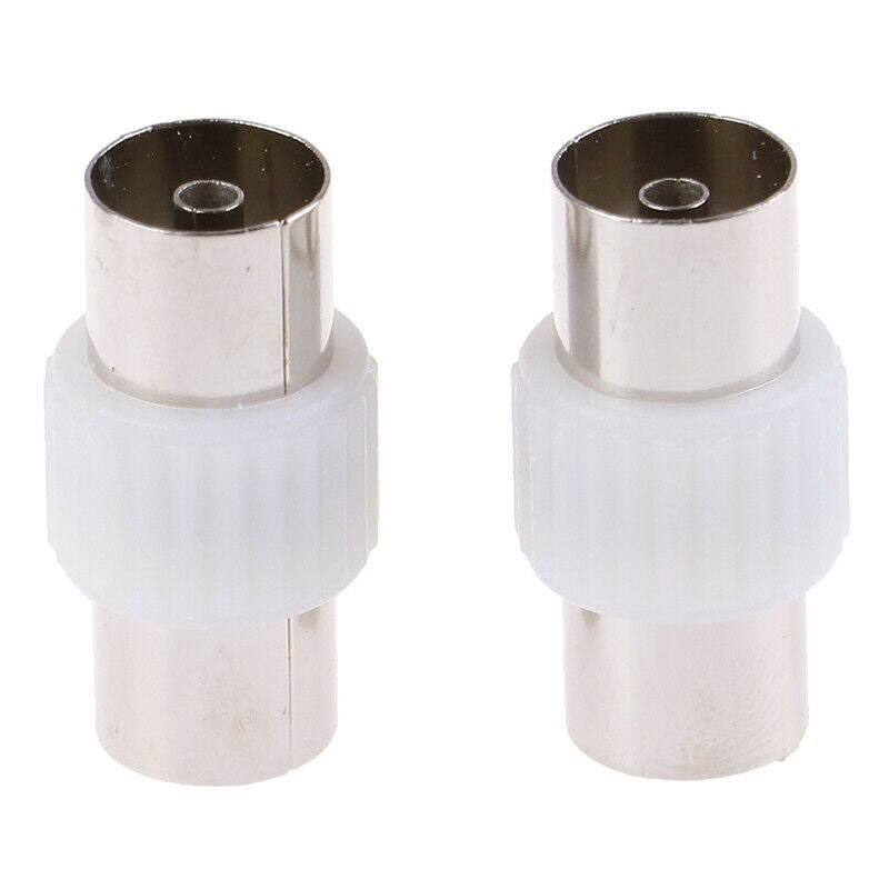 2pcs Female to Female Antennas TV Plug Jack RF Coaxial Adapter .l8
