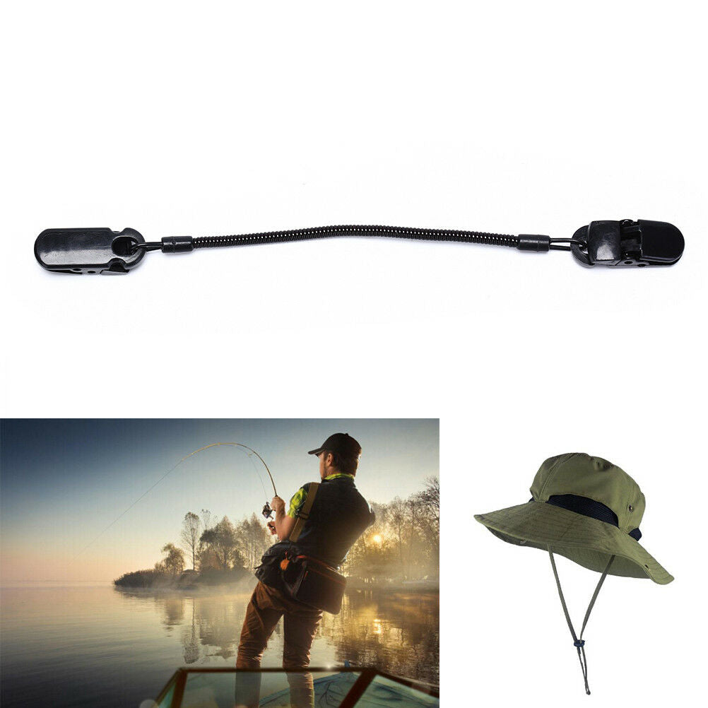 Cap Eyewear Retainer Hat Leash Clip Holder Black Nylon Cord Strap Plastic .l8