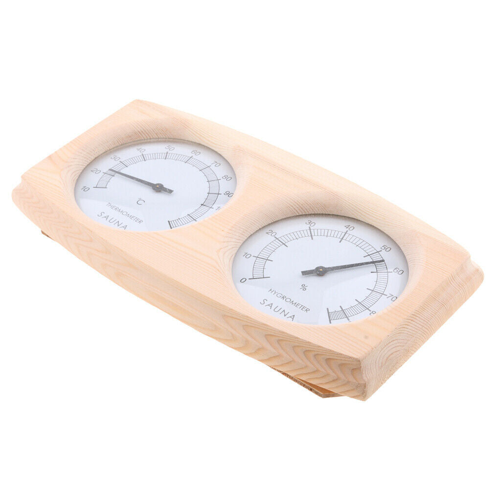 Wood Stylish Glass Fronted sauna Thermometer and Hygrometer (2 in 1 Design)