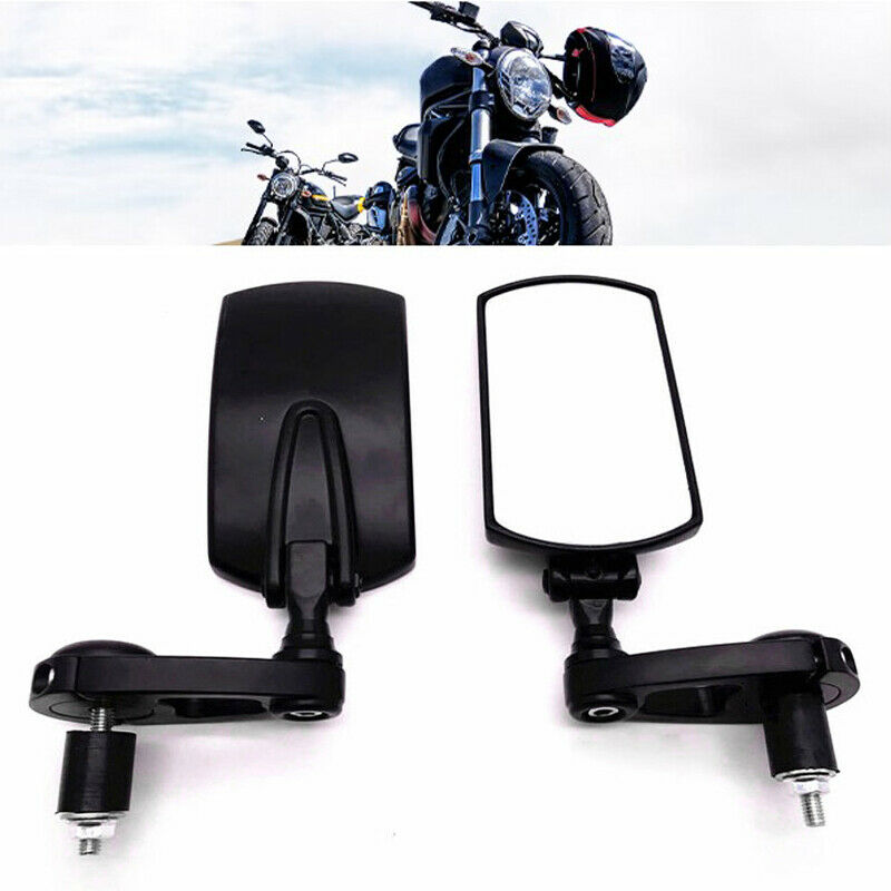 2PCS 22MM Motorcycle Motorbike Aluminum Square Rear View Side Mirror Universal