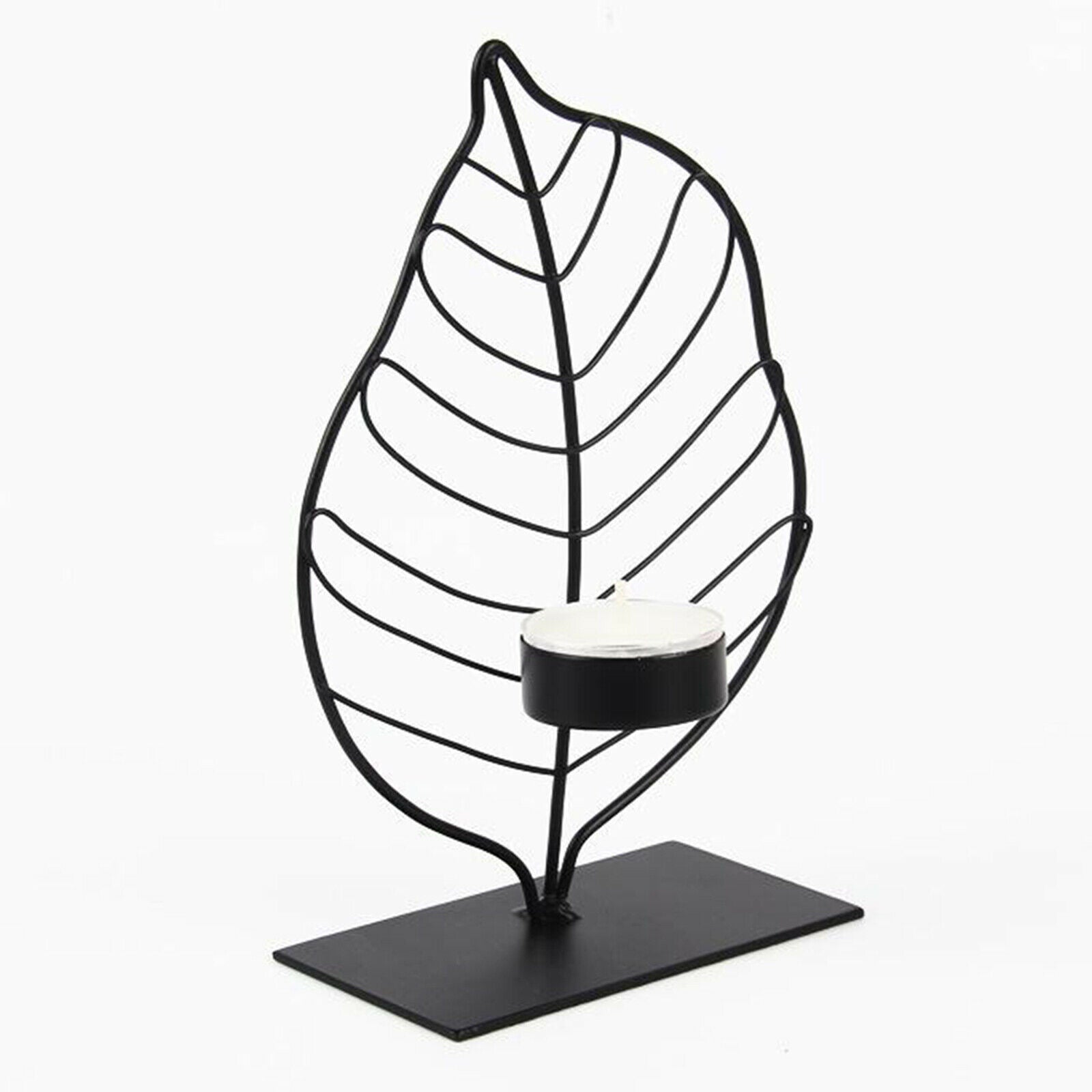 Leaf Candle Holder Candlestick Table Centerpiece Birthday Ornaments Black