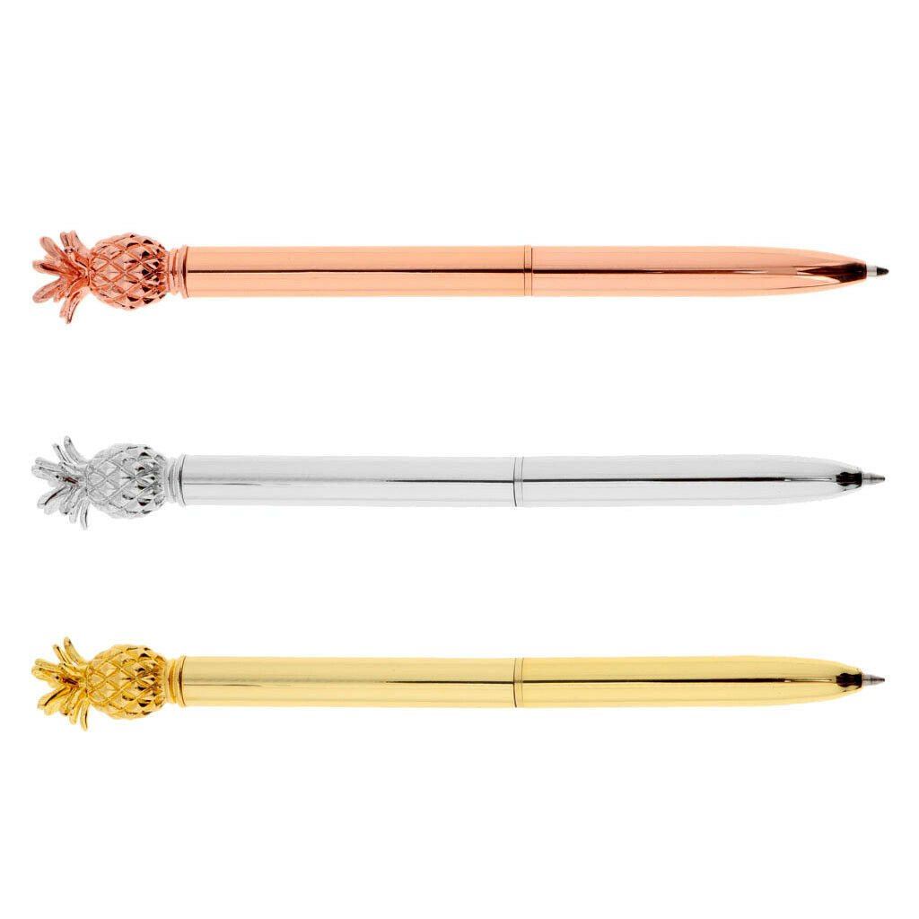 Set of 2 Pineapple Ball Pens Tip Liquid Pen Office Stationary Decoration