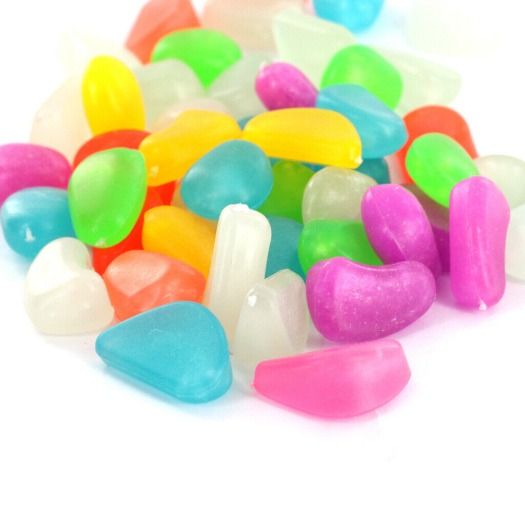 50x Glow Stones Luminous Pebbles Riverstones Fish Tank Aquarium Decoration