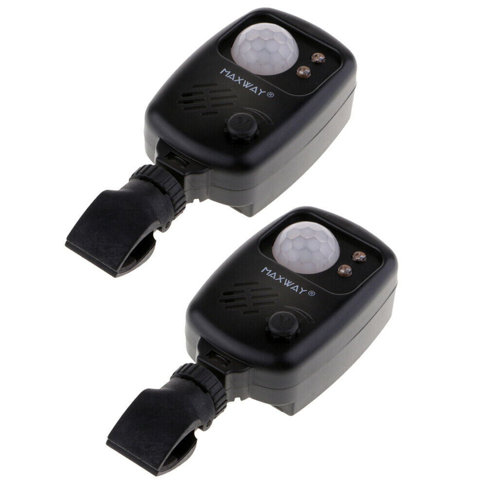 2x Infrared Sensor Wireless Motion Detector Sound Alarm for Fishing Camping