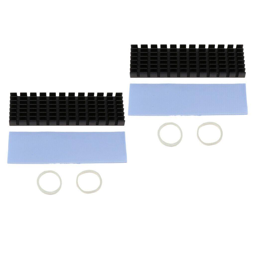 Set of 2 M.2 NVMe 2280 PCIe SSD Aluminum Heat Sink Thermal Pad Radiator