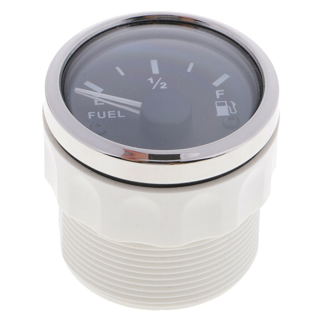 Round 2 "52mm Black Car Truck Fuel Level LED Gauge Meter E 1/2 F