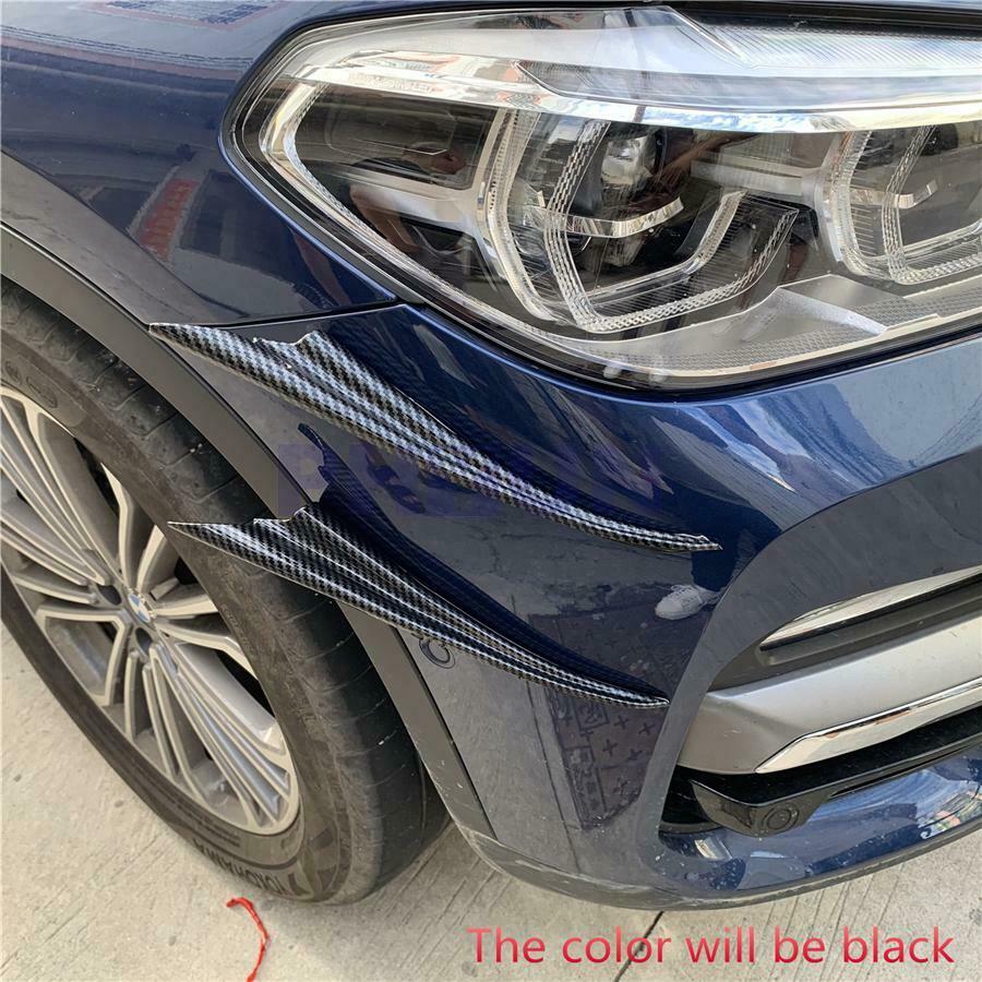 4Pc Front Bumper Fins Spoiler Canards Refit ABS Matt Black Sporty Look Universal