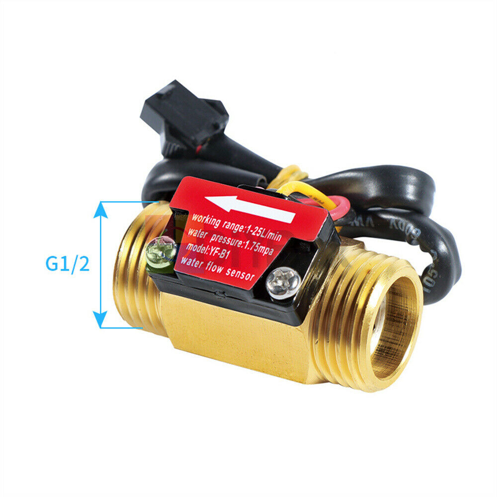 1-25L/min Flow Sensor G1/2'' Water Flow Hall Sensor Switch Flow Meter Flowmeter