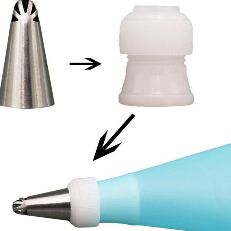 9Pcs Stainless Steel Piping Nozzles DIY Cake Decoration Biscuit Pastry Ba.l8