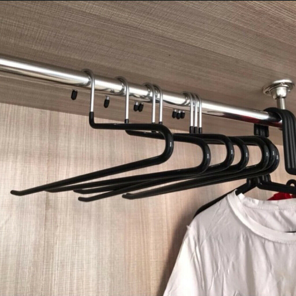 10 Pieces Black S-type Anti-slip Stainless Metal Pant Trousers Jean Hangers