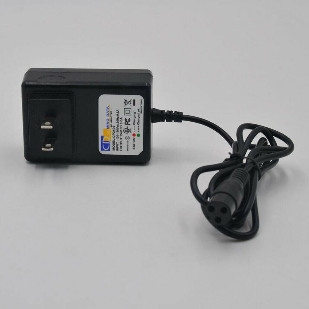 DC24V 0.6A 3-Prong Battery Adapter Charger For Razor E100 E500S PR200 ATV