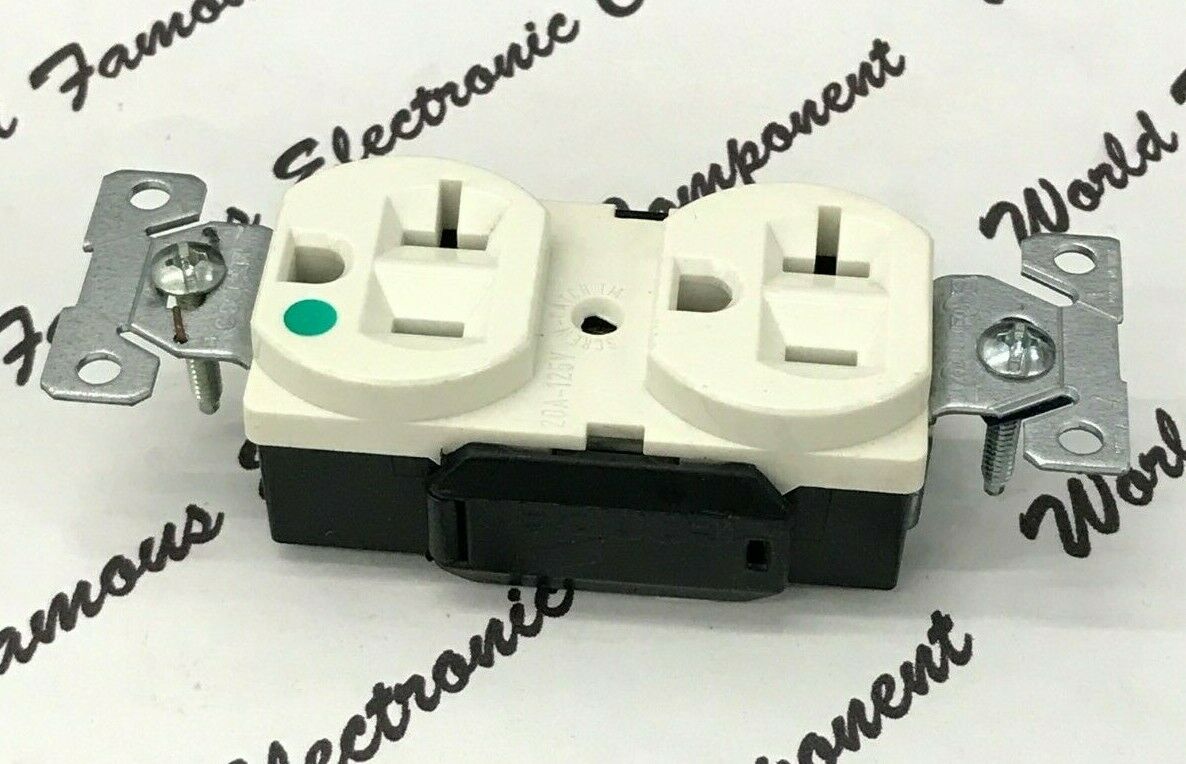 1pcs-COOPER WIRING 8300HW  20A-125V NEMA 5-20R Hosptial Duplex Receptacle Outlet