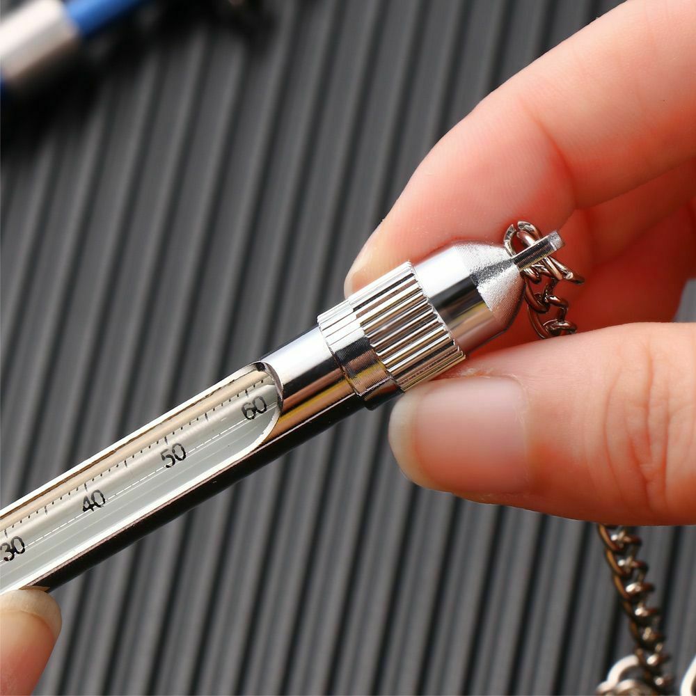 Thermometer with Carabiner Fly Fishing Stream Water Temperature Stainless Steel