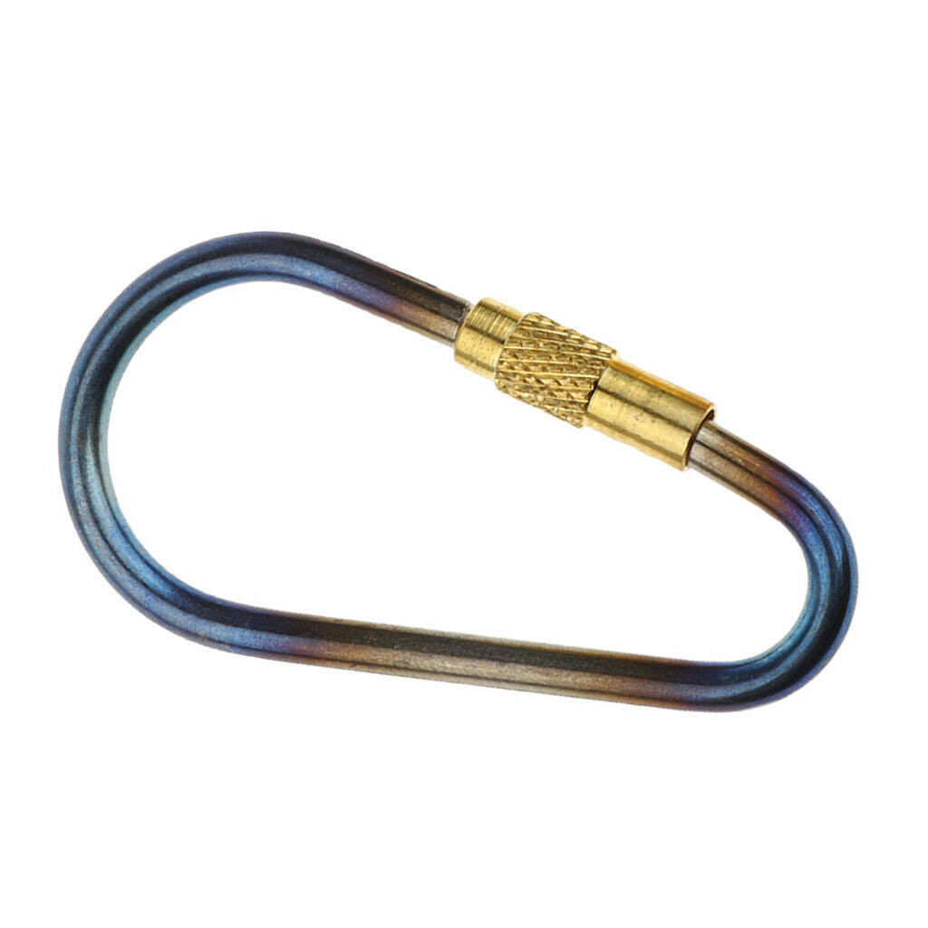 Outdoor Camping Mini Screw Locking Titanium Carabiner Keychain Clip Hooks