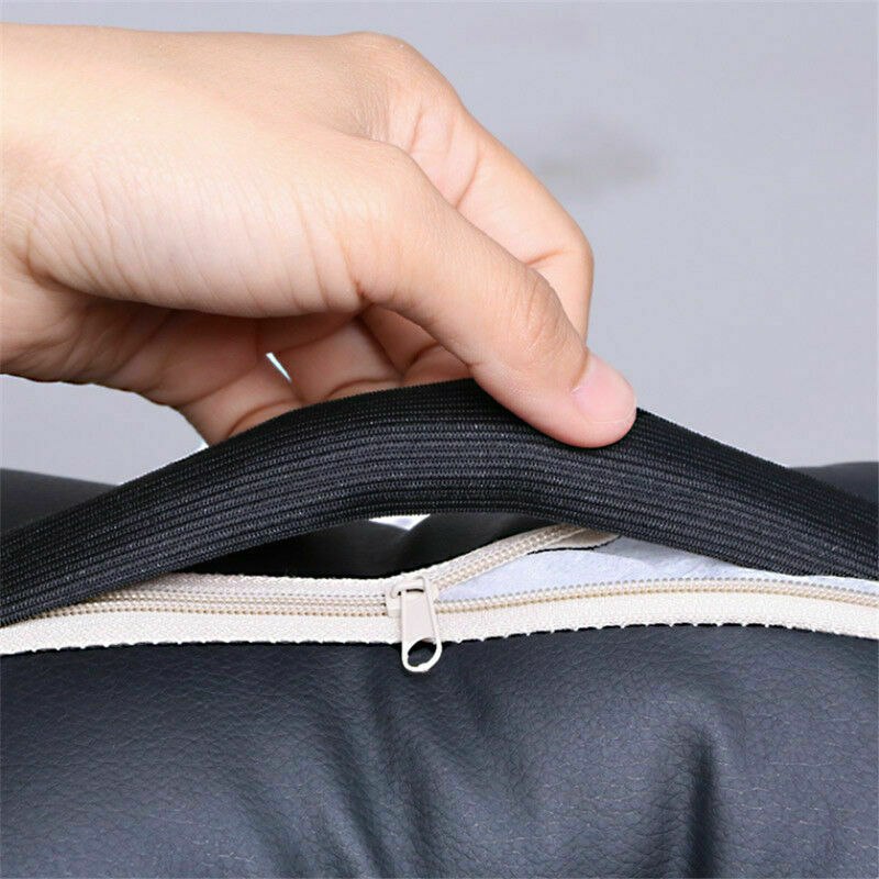 2PCS PU leather Knitted Car Seat Pillows Support Headrest Neck Shoulder Cushion