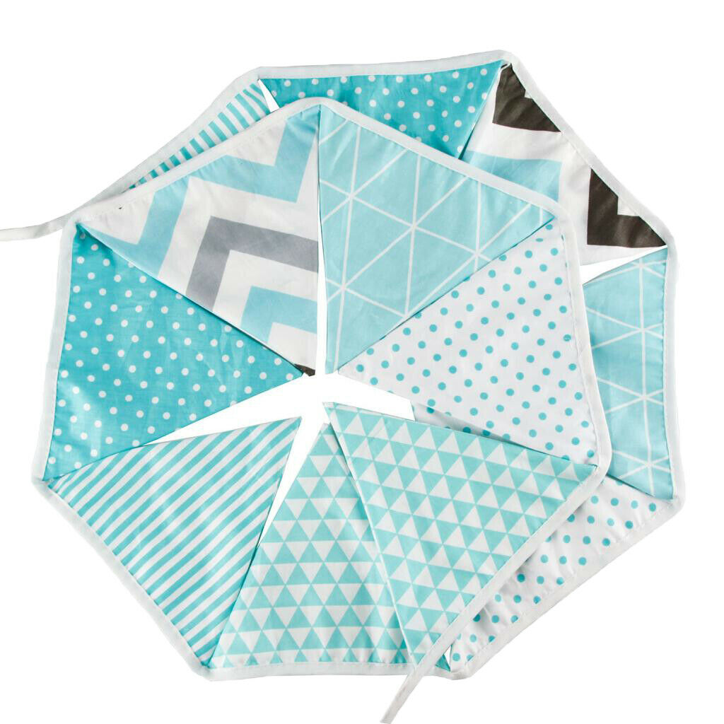 Bunting Flag Banner Pennant Garland Triangle Flags Birthday Party Blue