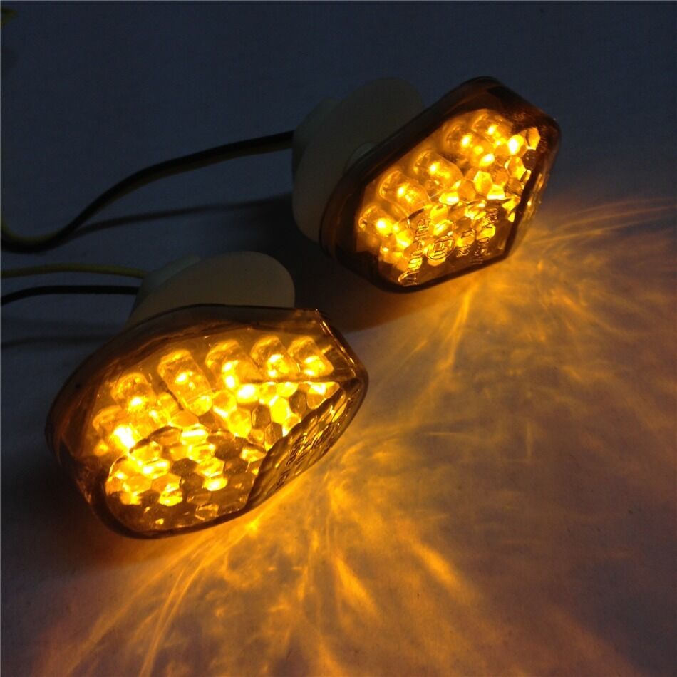 LED Turn Signals Lights for Kawasaki ZX6R ZX7R ZX9R ZX10R ZX12R ZZR600 Clear