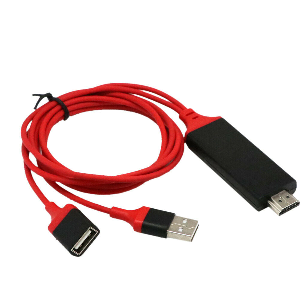 Unviersal 3 In 1 USB To HDMI HD Adapter Cable TV Output Cable 1080p Red