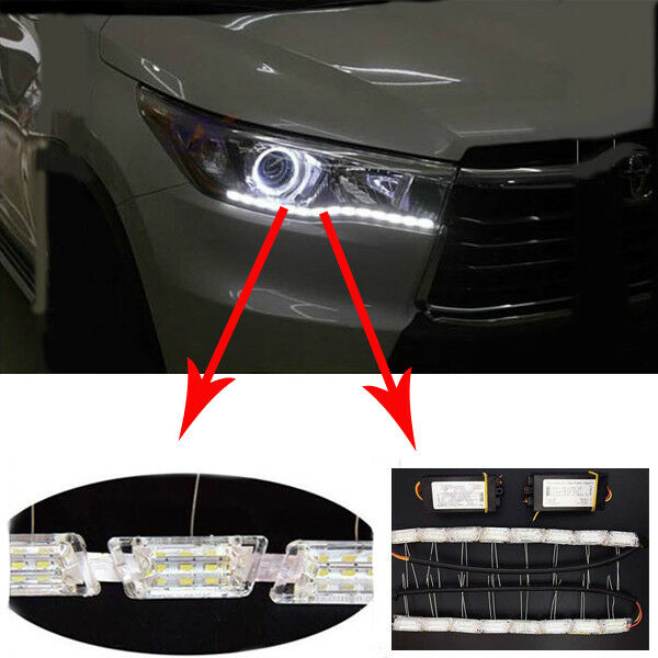 2PCS 12V Dual Tearful Eyes LED Light Turn Signals Daytime Running Lights Pretty
