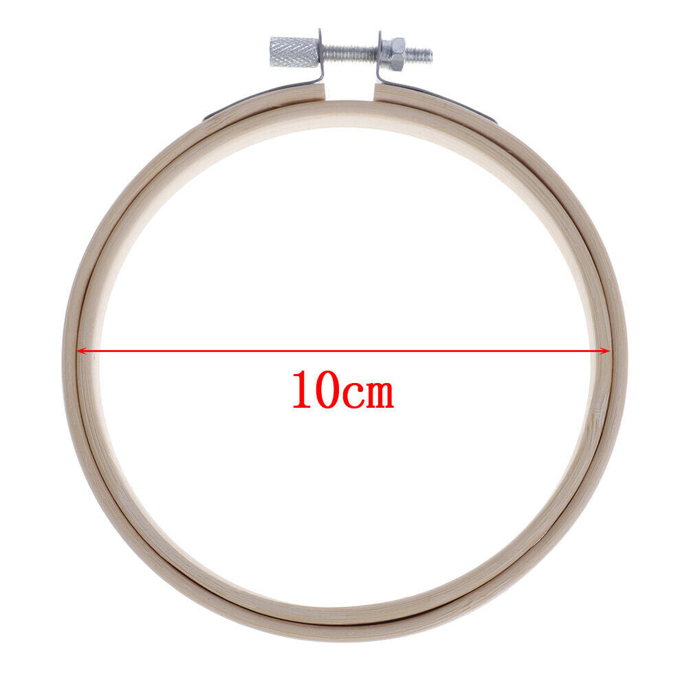 10cm Bamboo Frame Embroidery Hoop Ring DIY Cross Stitch Machine Loop Sewin.l8