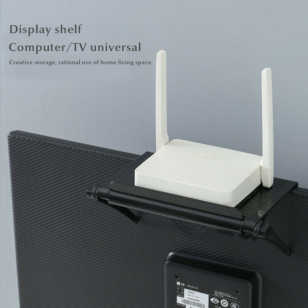 Adjustable Screen Top Shelf TV Top Storage Bracket for Cellphone Stand Router