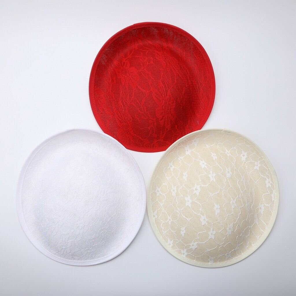 3 Pieces Womens Round Lace Hat Fascinator Hat Base DIY Hat Making Material