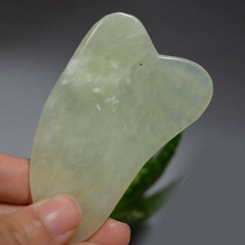 Green Gua Sha Natural Jade Quartz Crystal Stone Crystal Body Massage Board Tools