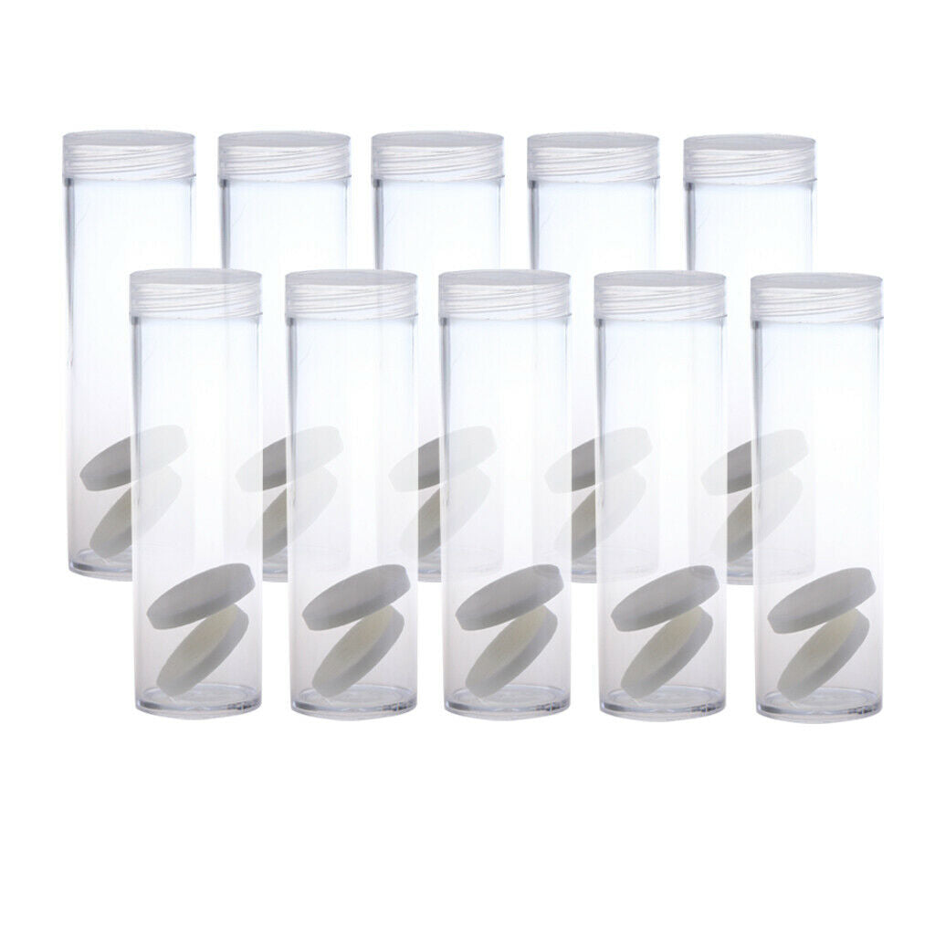 10pcs 27mm Coins Collection Storage Sleeves Coin Protective Tube Organizer