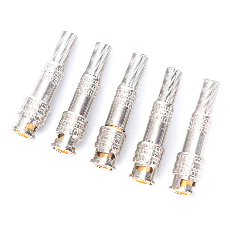 10x BNC Q9 Male Plug for RG59 Coaxial Cable CCTV Copper Solderless  Connector TH