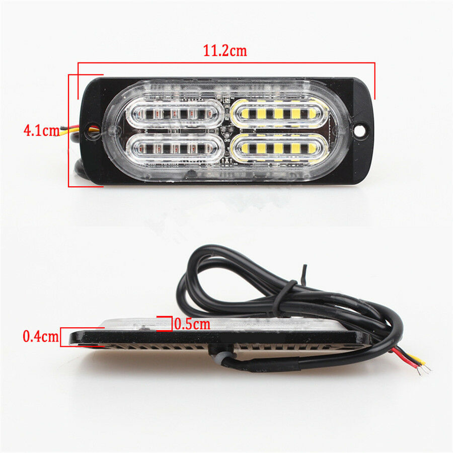 Pair Ultra-thin High Power 20 LED Car Truck Strobe Warning Flashing Light Amber