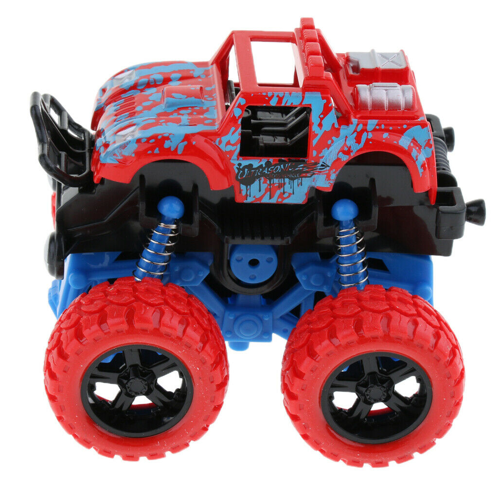 Friction  monster truck with a large des tire wheel