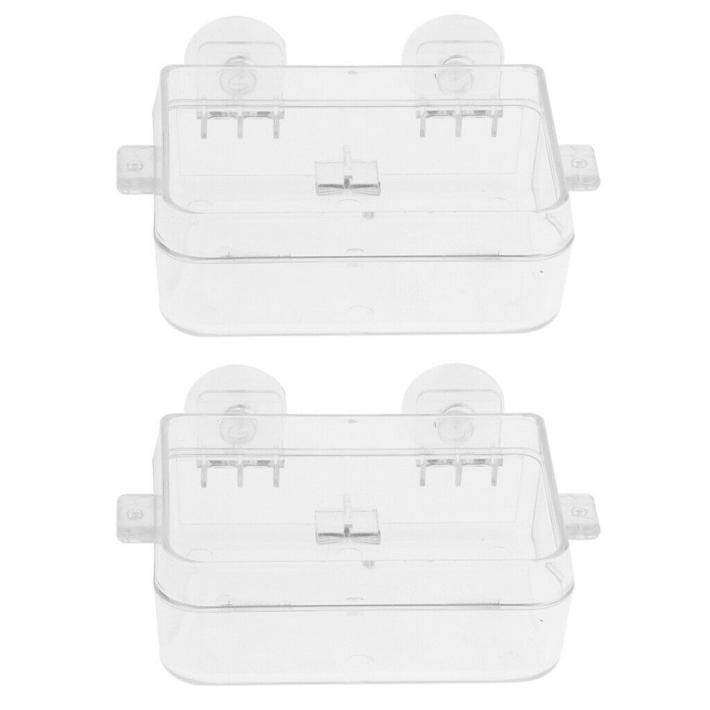 2 Pcs Lizard Reptile Terrarium Water Food Bowl Anti-escape Worm Container