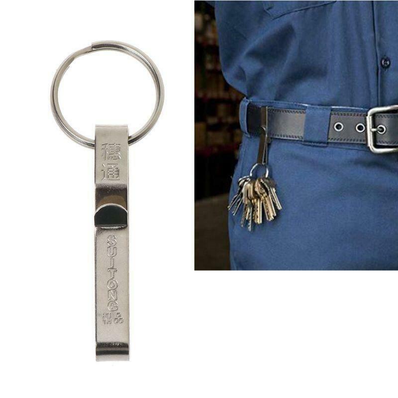 6Pcs Key Holder Stainless Steel Belt Clip Key Ring Useful Keychain Men Jewelry